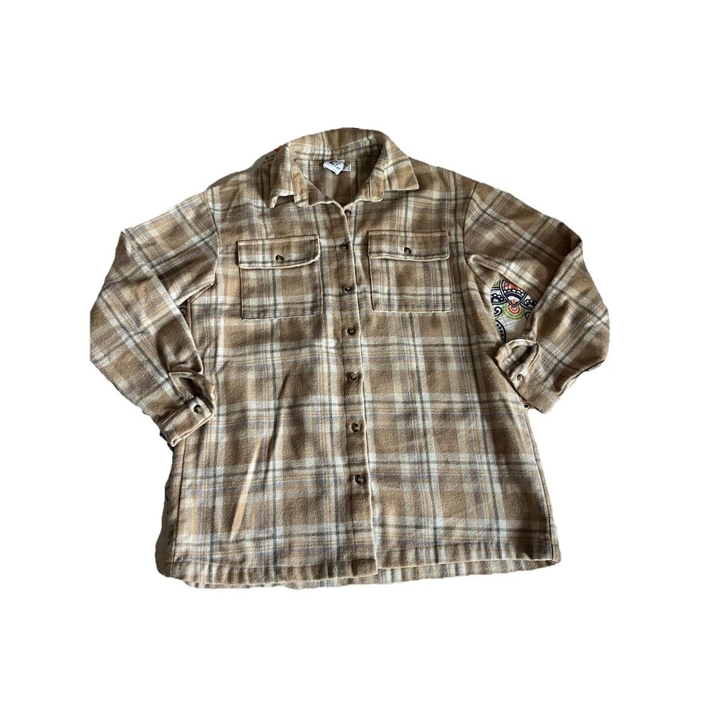 PRINCESS POLLY Mila Plaid Oversized Flannel Button-up Shirt Shacket Size 0 - Picture 2 of 8